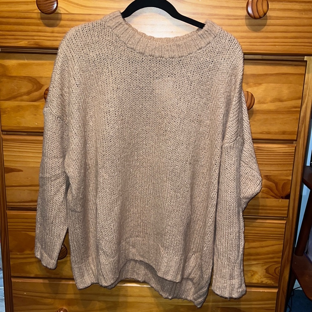 Aerie Tan/Brown Cozy Knit Sweater
